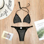 Diamond-Studded Backless Bikini Set