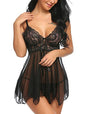 Women's Lace Front Slit Lingerie Mini Skirt – Sexy Nightdress, S–4XL | Black Purple Red Wine Red