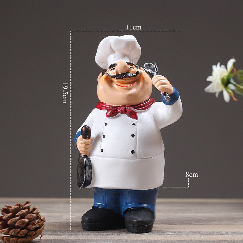 Chef Figurine Kitchen Decor – Resin Chef Statue Ornament for Home & Restaurant