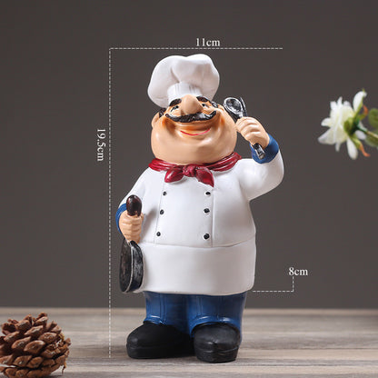 Chef Figurine Kitchen Decor – Resin Chef Statue Ornament for Home & Restaurant