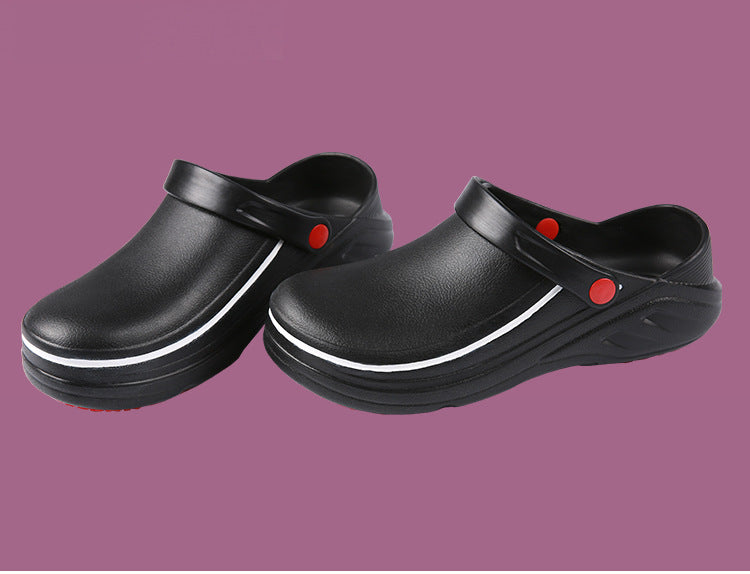 Non-Slip Chef Kitchen Shoes – Waterproof & Oil-Resistant EVA Clogs for Kitchen Work | Black & White