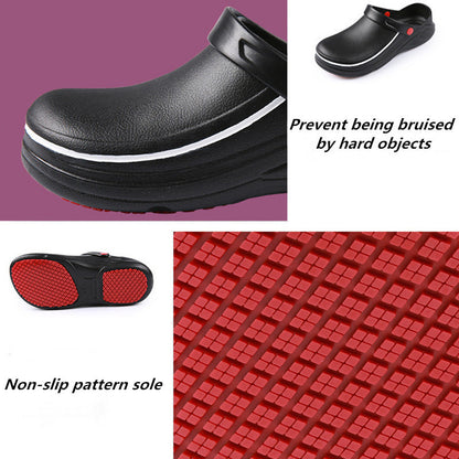 Non-Slip Chef Kitchen Shoes – Waterproof & Oil-Resistant EVA Clogs for Kitchen Work | Black & White