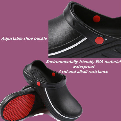 Non-Slip Chef Kitchen Shoes – Waterproof & Oil-Resistant EVA Clogs for Kitchen Work | Black & White