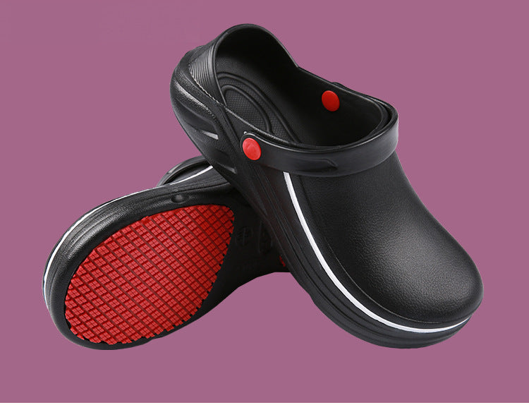 Non-Slip Chef Kitchen Shoes – Waterproof & Oil-Resistant EVA Clogs for Kitchen Work | Black & White