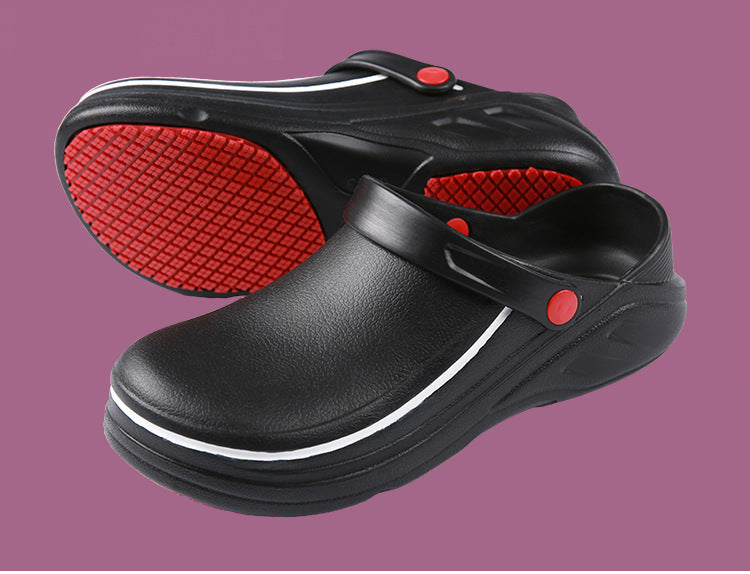 Non-Slip Chef Kitchen Shoes – Waterproof & Oil-Resistant EVA Clogs for Kitchen Work | Black & White