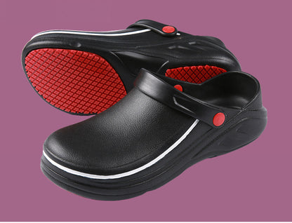 Non-Slip Chef Kitchen Shoes – Waterproof & Oil-Resistant EVA Clogs for Kitchen Work | Black & White