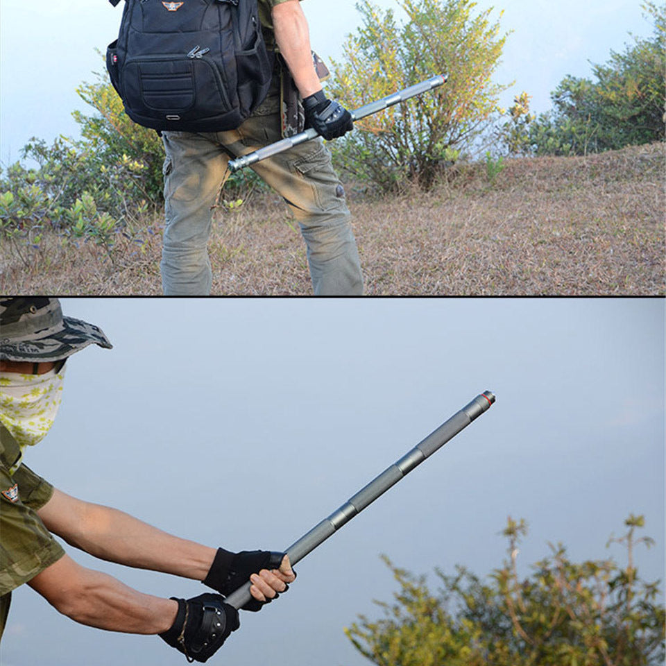 Multifunctional Tactical Trekking Pole – Aluminum Alloy Folding Hiking Stick with 15+ Survival Tools