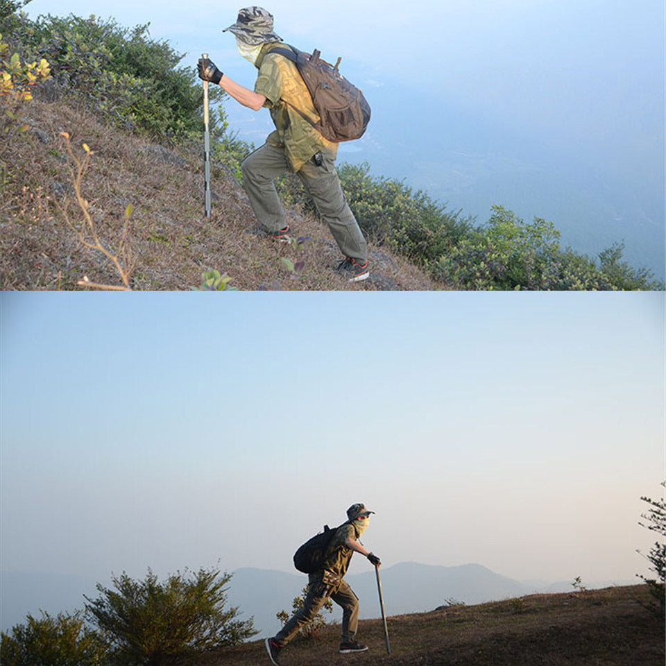 Multifunctional Tactical Trekking Pole – Aluminum Alloy Folding Hiking Stick with 15+ Survival Tools
