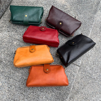 Women's Pillow Flap Crossbody Bag – Leather Shoulder Purse with Zipper Pockets