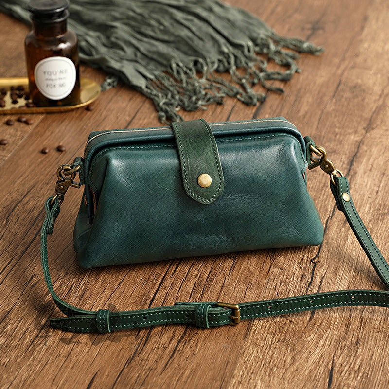 Women's Pillow Flap Crossbody Bag – Leather Shoulder Purse with Zipper Pockets