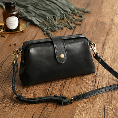 Women's Pillow Flap Crossbody Bag – Leather Shoulder Purse with Zipper Pockets