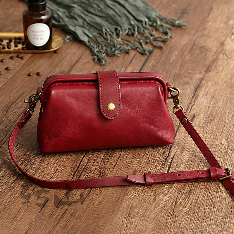 Women's Pillow Flap Crossbody Bag – Leather Shoulder Purse with Zipper Pockets