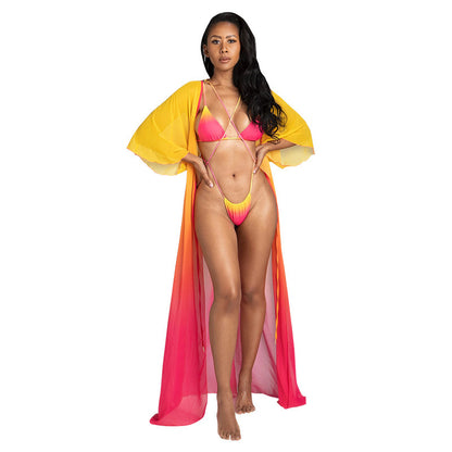 Women's Gradient Bikini Set – Backless Split Swimsuit, S–L