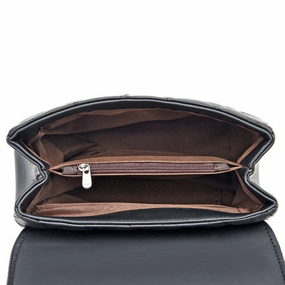 Women's PU Leather Shoulder Bag – Soft Crossbody Messenger Bag with Latch Closure