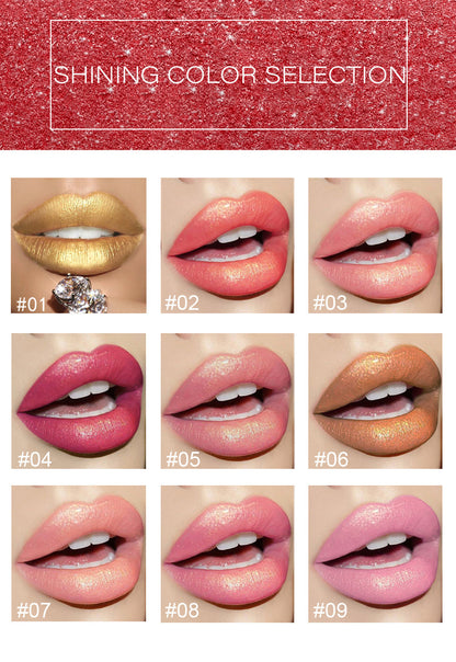 Collage of lips with various lip gloss colors and textures.
