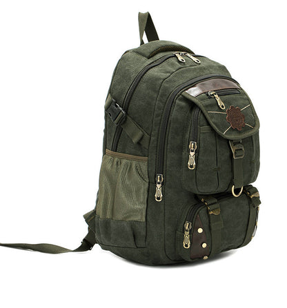 Canvas Hiking & Laptop Backpack – 20–35L Outdoor Daypack for Men
