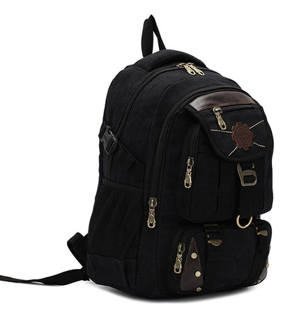 Canvas Hiking & Laptop Backpack – 20–35L Outdoor Daypack for Men