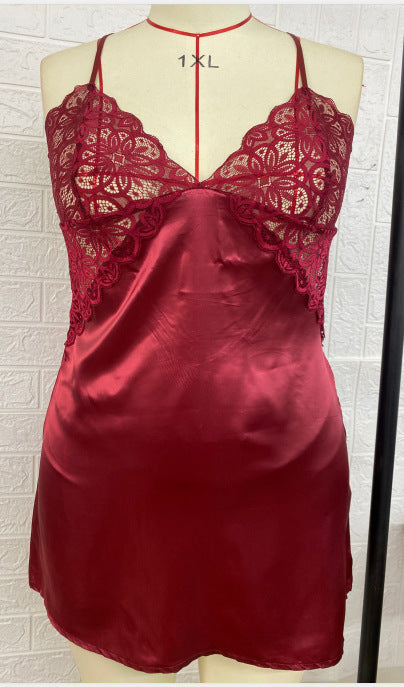 Plus Size Lace Suspender Skirt Teddy Lingerie | Sizes XL–6XL