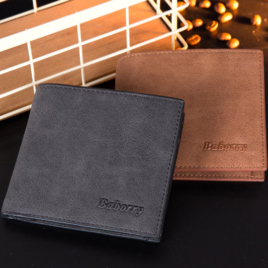 Men’s RFID Bifold Wallet – Slim PU Leather Card Holder with ID & Photo Slots