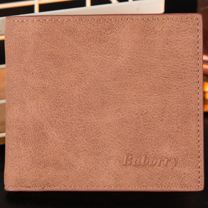 Men’s RFID Bifold Wallet – Slim PU Leather Card Holder with ID & Photo Slots
