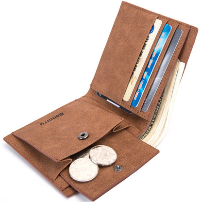 Men’s RFID Bifold Wallet – Slim PU Leather Card Holder with ID & Photo Slots