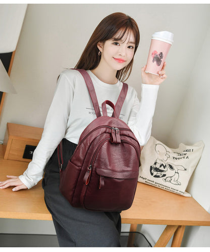 Women's Soft Leather Fashion Backpack – Chic & Lightweight | 2 Colors