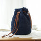 Women's Woven Straw Bucket Bag – Boho Drawstring Rattan Shoulder Bag