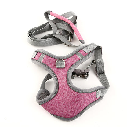 Vest-Style Dog & Cat Harness Leash — 6 Colors, XS–2XL