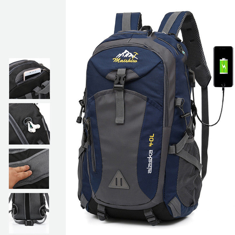 40L Hiking Backpack with USB Charging Port – Lightweight Travel Bag