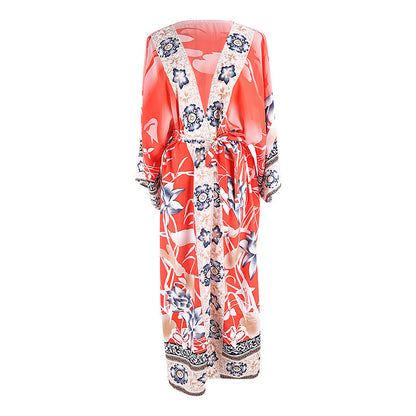 Women's Printed Beach Kaftan Cover-Up Robe