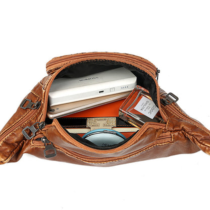 PU Leather Rivet Fanny Pack – Women’s Designer Waist Bag & Belt Bag