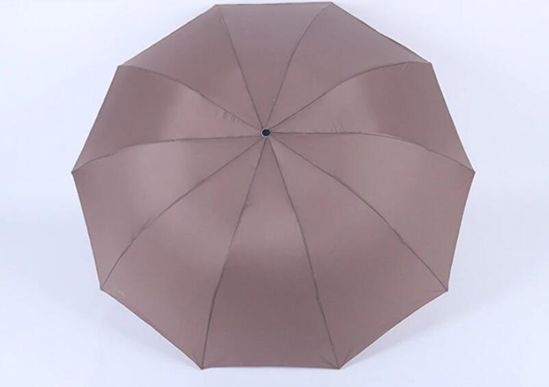Large 3-Fold Windproof Umbrella – Super Strong 10-Rib Compact Travel Umbrella for Adults