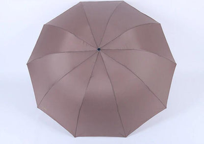 Large 3-Fold Windproof Umbrella – Super Strong 10-Rib Compact Travel Umbrella for Adults