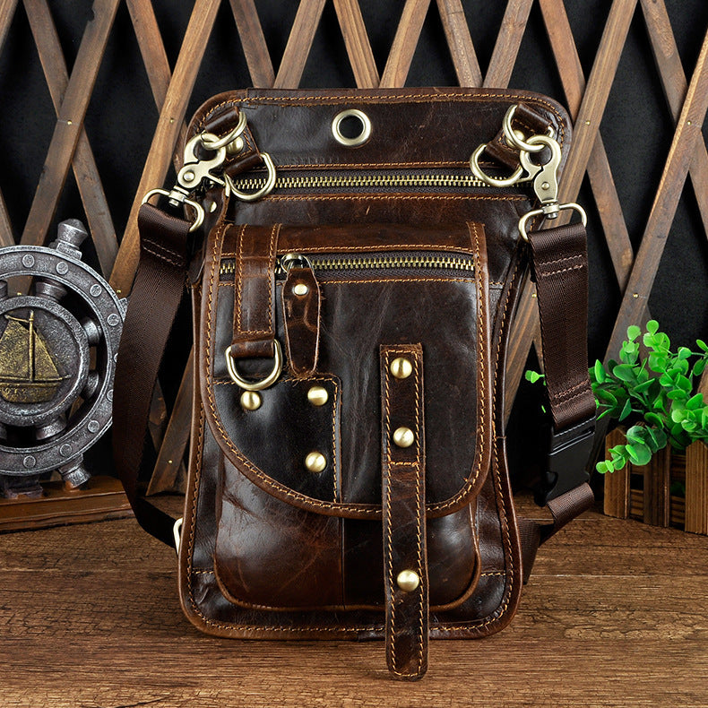Genuine Leather Waist Bag – Men’s Cowhide Fanny Pack in Multiple Leather Finishes
