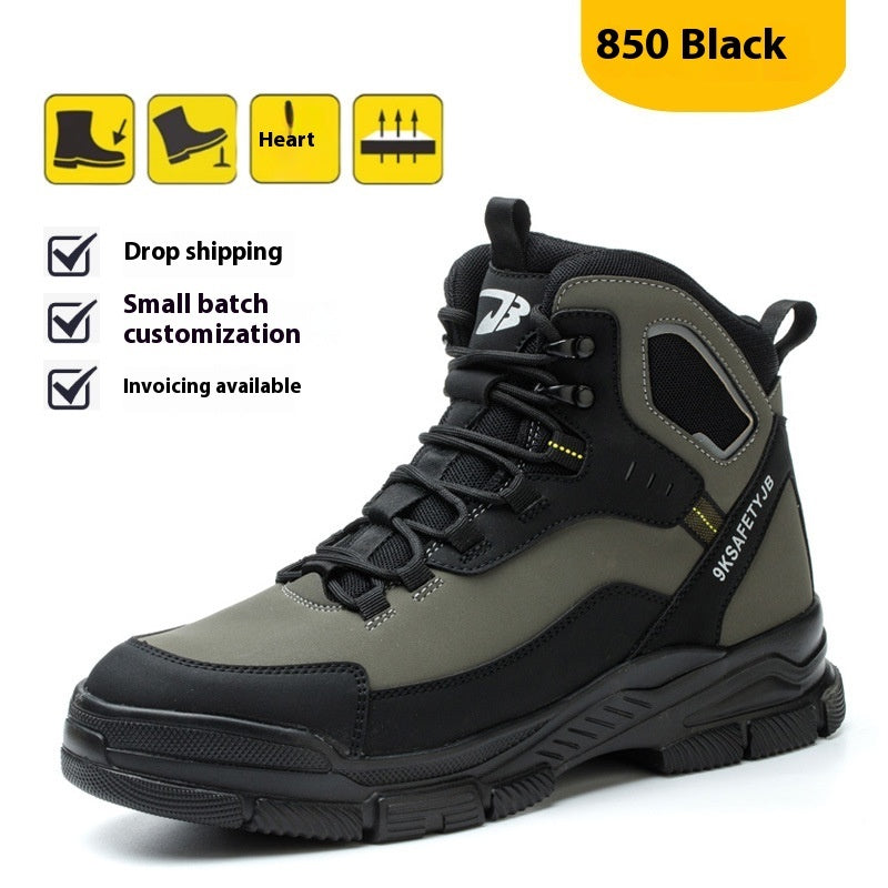 Men's High-Top Safety Work Boots – Steel Toe, Anti-Puncture, EU 37–48