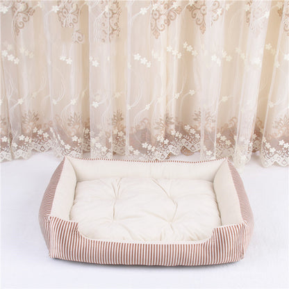 Cozy Pet Bed – Soft Dog & Cat Mattress with Patterned Cover, 6 Sizes