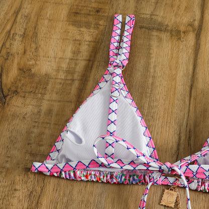 Women's Retro Print Bikini | European-Style Two-Piece Swimsuit