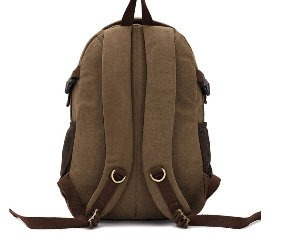 Large Canvas Travel Backpack – 20–35L, Laptop Compartment & Air Cushion Straps