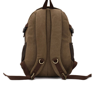 Large Canvas Travel Backpack – 20–35L, Laptop Compartment & Air Cushion Straps
