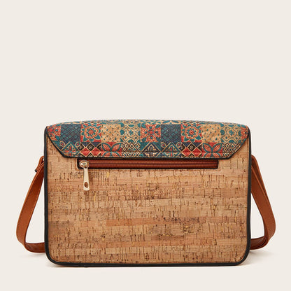 Women's Printed Crossbody Bag – Large Capacity PU Shoulder Bag with Floral & Geometric Prints