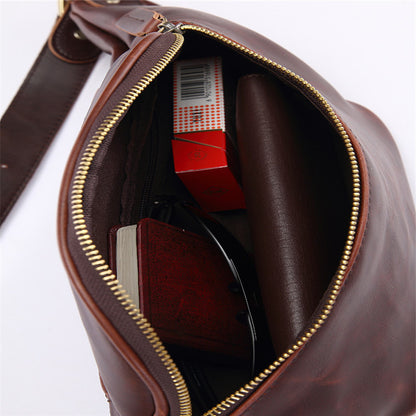 Men's Retro Crossbody Bag – Crazy Horse PU Leather Waist & Shoulder Bag