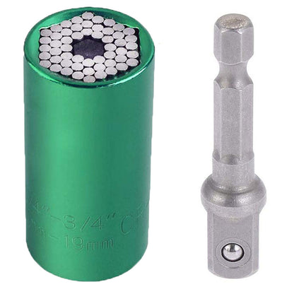 Universal Socket Wrench with Power Drill Adapter | Fits 7mm–19mm Bolts | 7 Colors