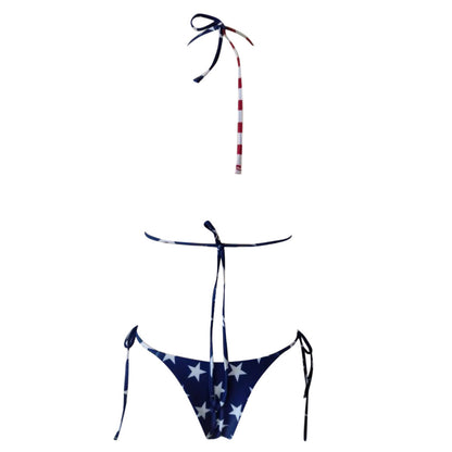 Women's American Flag Print Bikini Set | Patriotic Two-Piece Swimsuit