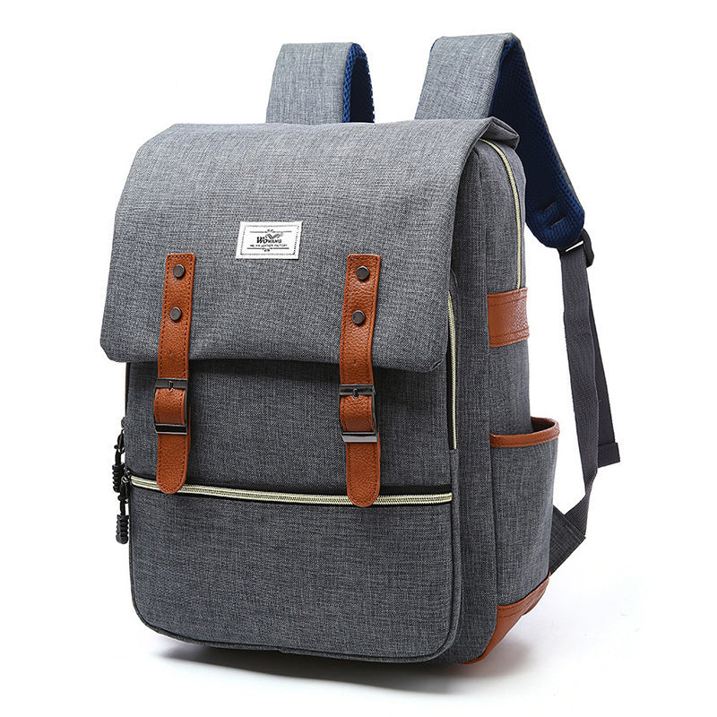 Vintage Canvas Backpack with USB Charging Port – Unisex Laptop School & Travel Bag