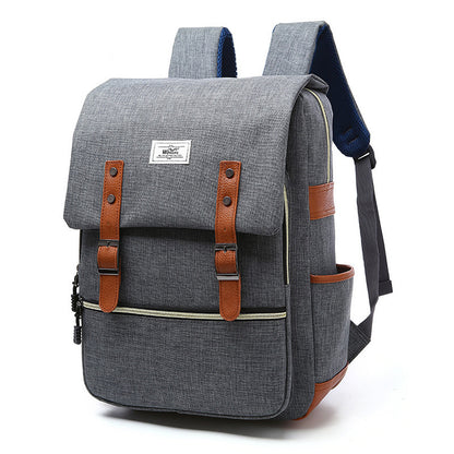 Vintage Canvas Backpack with USB Charging Port – Unisex Laptop School & Travel Bag
