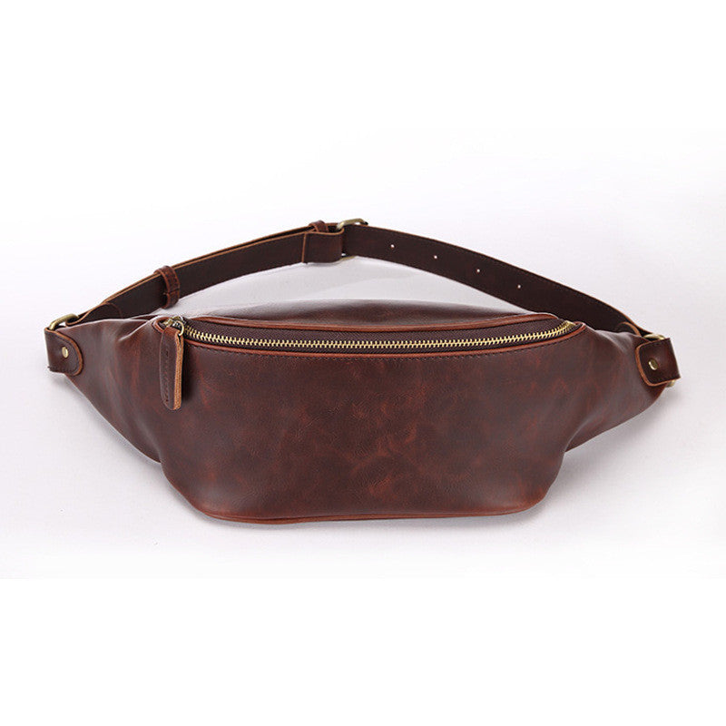 Men's Retro Crossbody Bag – Crazy Horse PU Leather Waist & Shoulder Bag