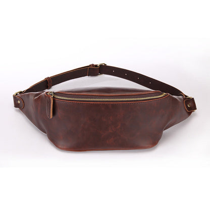 Men's Retro Crossbody Bag – Crazy Horse PU Leather Waist & Shoulder Bag