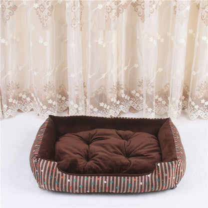 Cozy Pet Bed – Soft Dog & Cat Mattress with Patterned Cover, 6 Sizes