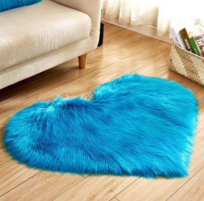 Plush Heart Shaped Fluffy Rug – Non-Slip Soft Carpet for Living Room & Home Decor