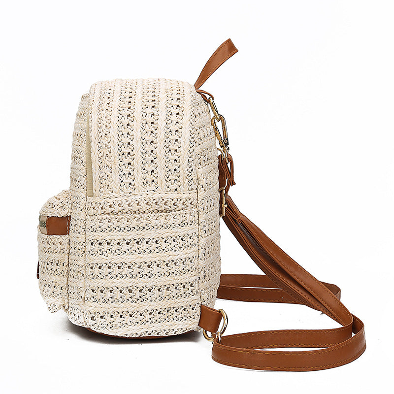 Straw Woven Backpack – Boho Chic Bag for Beach, Travel, Weddings & Everyday Use